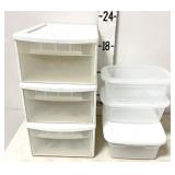 Sterilite 3-Drawer Organizer & (3) Small Storage