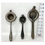 (3) Antique Handheld Juicers
