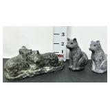 Soapstone Carved AnimalsOne Wolf has some chips