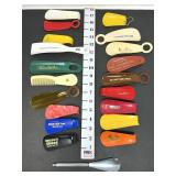 Plastic Advertising Shoe Horns & (1) Metal
