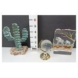 Cactus, Elephant, & Globe Glass Decor
