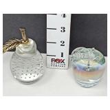 Apple & Pear Glass Paperweights
