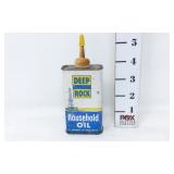 Vtg. Deep Rock Household Oil Tin Can Petroliana Ad