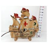 Cast Iron Galleon Ship Lamp Base