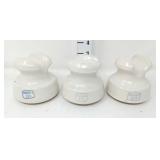 (3) Pinco 223 Porcelain Insulators 2, 4, & 5