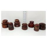 (7) Brown Glazed Porcelain Insulators
