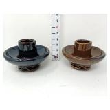 (2) Brown Glazed Porcelain Insulators