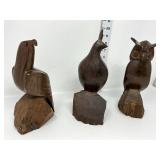 (3) Vintage Hand Carved Ironwood Animal Figures