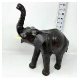 Vintage Leather Elephant SculptureSome Cracking