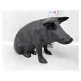 Black Cast Iron Pig Coin Bank