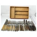 Vintage Wooden Handled Flatware