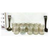 Small Glass Dairy / Creamer Cups & Spoons