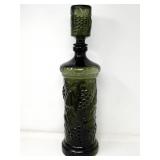 20" Dark Olive Decanter w/Embossed Fruit - Made