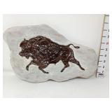 Buffalo Relief Design Plaster Wall Plaque