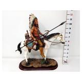 Indian Chief on Horse w/Spear Figurine