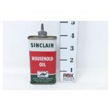 Vtg. Sinclair Household Oil Tin Can Petroliana Adv