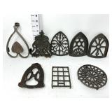 (8) Ornate Sad Iron Trivets