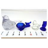 Cobalt Blue & Clear Glass Birds