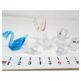 Colored & Clear Glass Bird Figurines