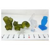 Frosted Glass Animal Figurines (One squirrel has