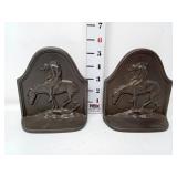 1929 "The Last Trail" Cast Iron Bookends