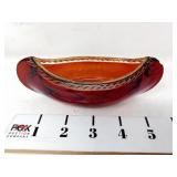 Flash Ruby Red Glass Souvenir Canoe (There is
