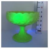 Fenton Uranium Glass Compote