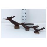 (3) Hand Carved Wood Roadrunners