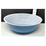 vintage Blue Pyrex Mixing Bowl w/ Clear Bottom