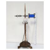 Lightning Rod w/Glass Ball & Weathervane w/Blue