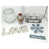 Fish Bowl, Vases, & Wall Decor