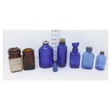 Brown & Blue Medical Glass Bottles