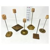 (6) Brass & Brass Tone Receipt Holders