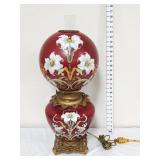 Electrified Burgundy Gone with the Wind Lamp