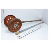 Vintage Metal Push/Pull Toy & Baton
