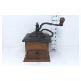 Vintage Coffee Grinder - Cast Top/Wood Base