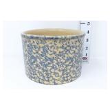 1 Qt Pottery Blue Sponge Ware Crock