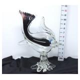 Hand Blown Art Glass Dolphin Sculpture