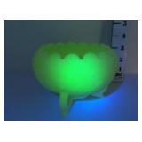 Fenton Uranium Custard Glass 3 Footed Bowl