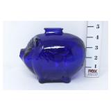 Colbalt Blue Glass Piggy Bank