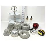 Vintage Serving Ware, Small Jello Molds, & Baking