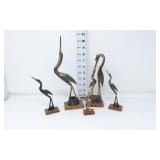 Vintage Handcarved Cranes From Horns - (1) Base