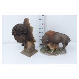 (2) Buffalo Figures - Signed