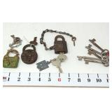 US, Pluto, Guard Locks w/Keys, & Skeleton Keys