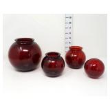 MCM Ruby Red Ball Vases & Witches Ball