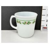 Vintage Corning Holly Days Milk Glass Mug