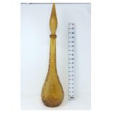Vintage Mid-Century Amber Bubble Genie Bottle
