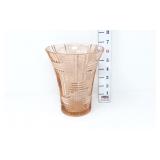 Depression Glass Pink Basket Weave Pattern Vase