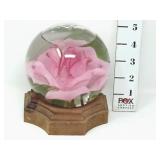 Pink Rose Glass Rosarium Globe