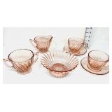 Arcoroc France Rosaline Pink Swirl Depression